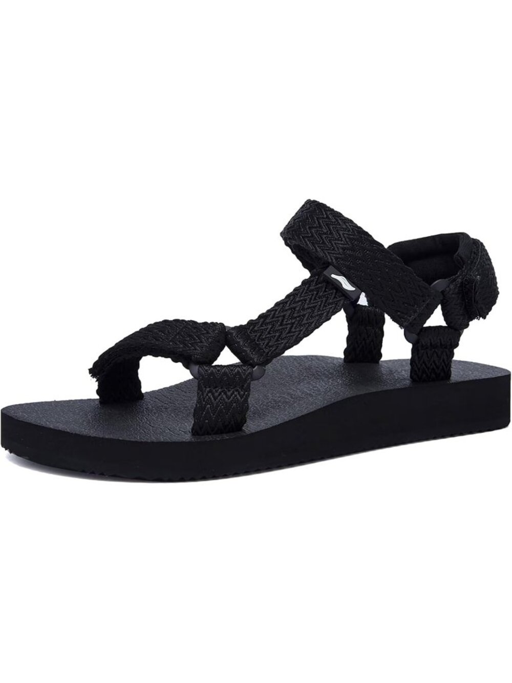 Women's Black Sandals Round Toe Yoga Mat Insole Outdoor Hiking Water Shoes